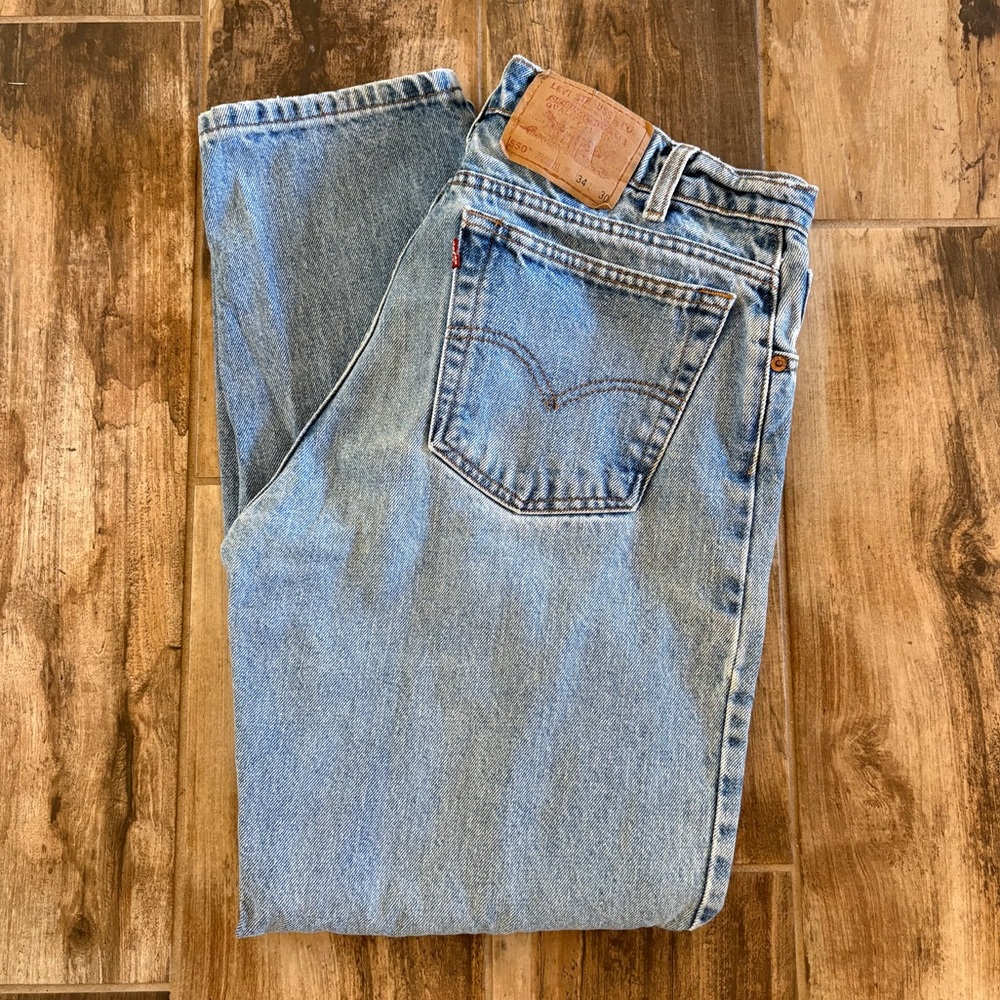 Levi’s 550 Relaxed Fit Jeans 34x30 Light Wash Tapered Leg Men’s Denim Pants